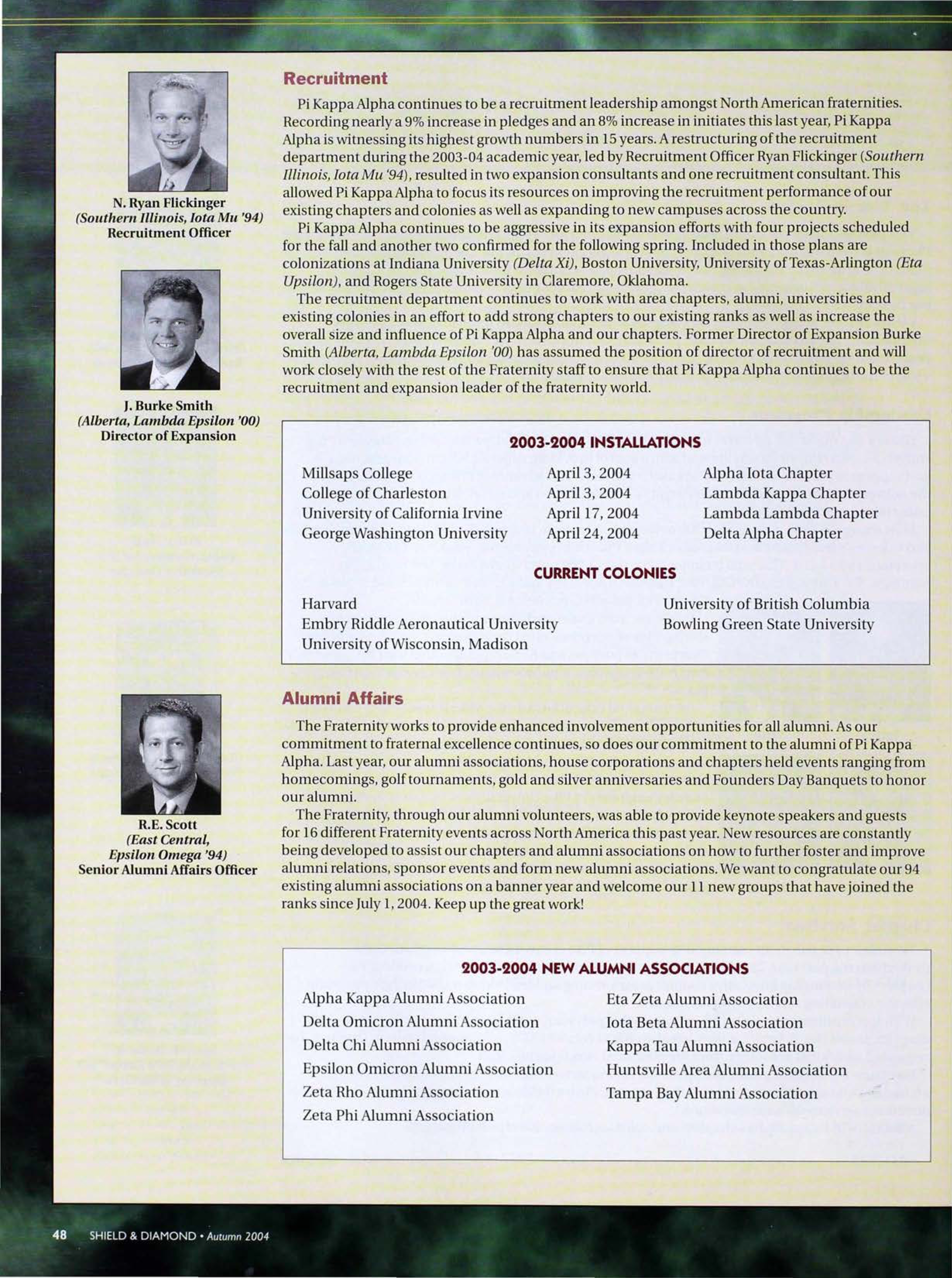 2003-2004 New Alumni Associations